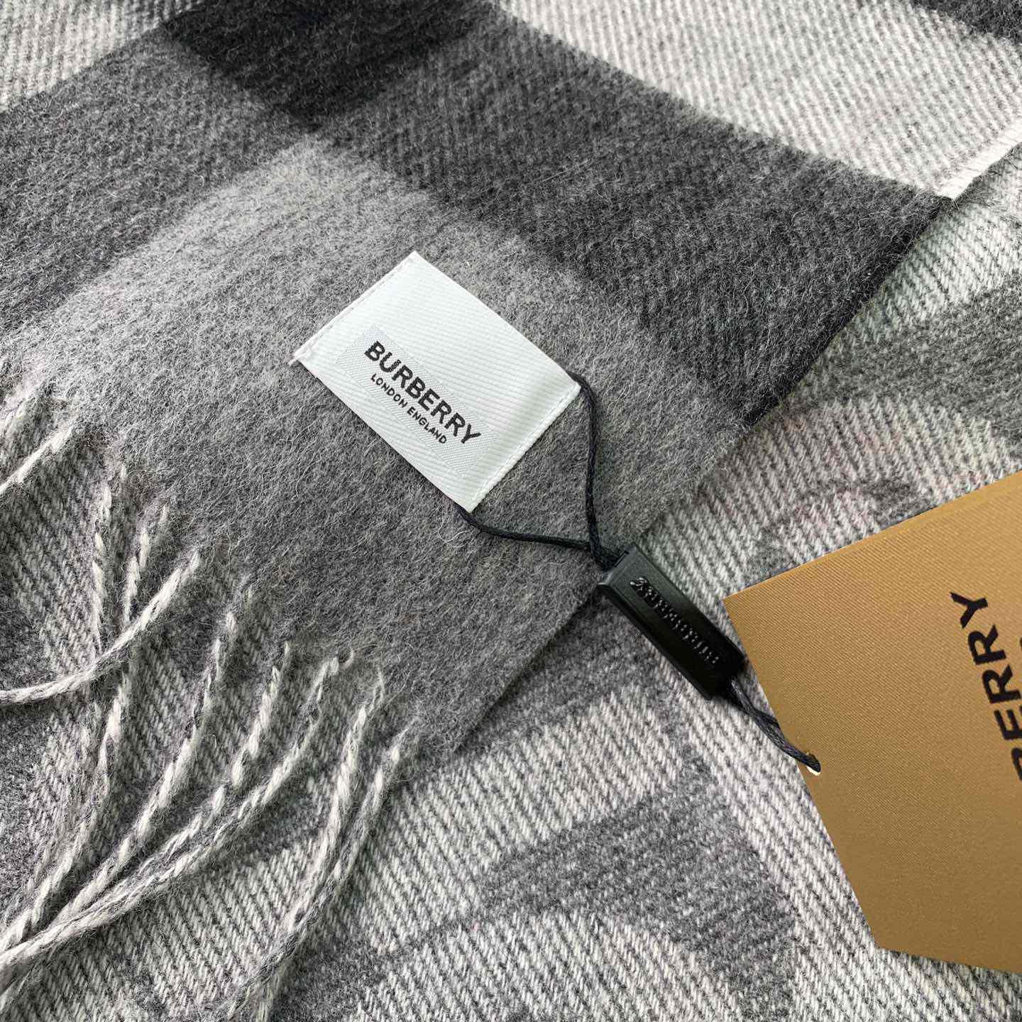Burberry Check Cashmere Reversible Scarf - FashionPlug