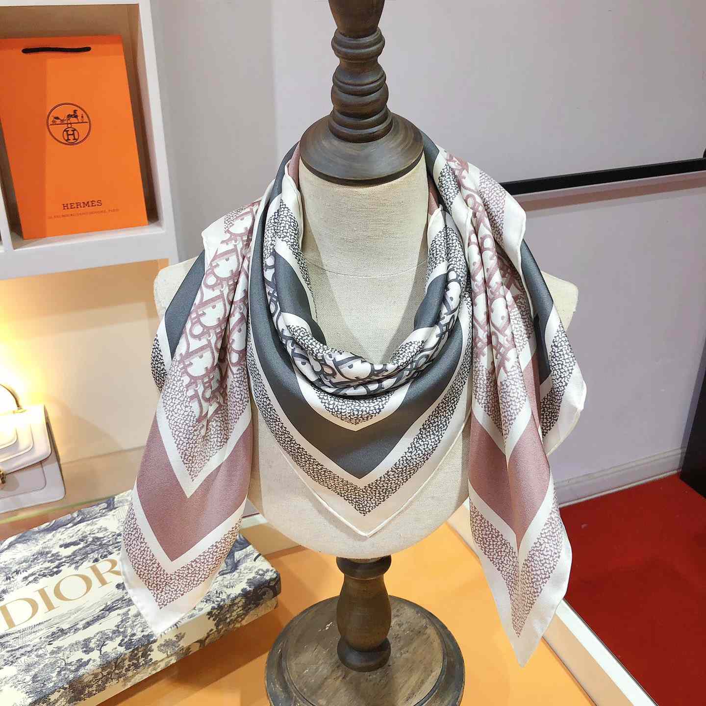 Dior Oblique Diortwin 90 Square Scarf - FashionPlug