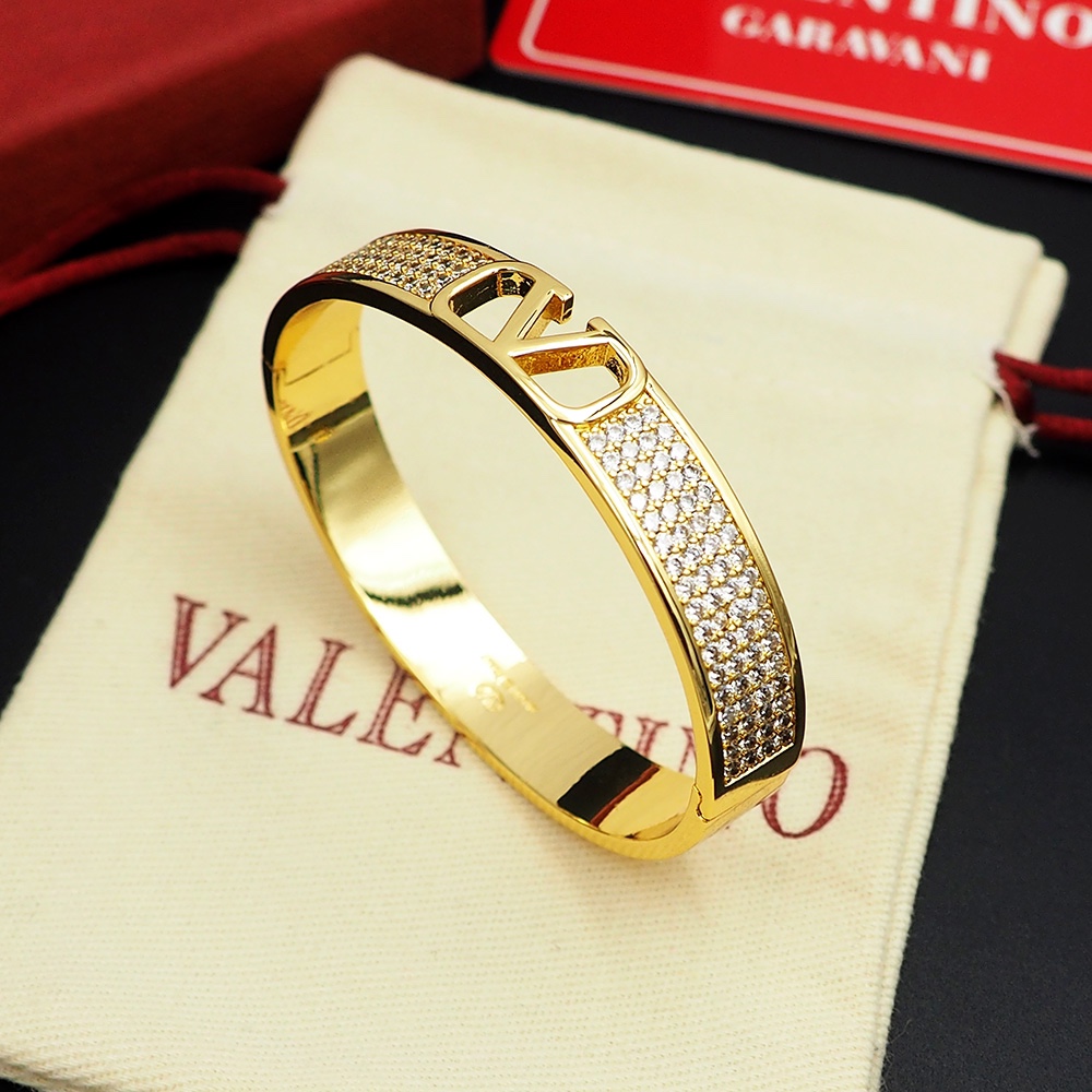 Valenti VLogo Signature Metal And Swarovski® Crystals Bangle  - FashionPlug