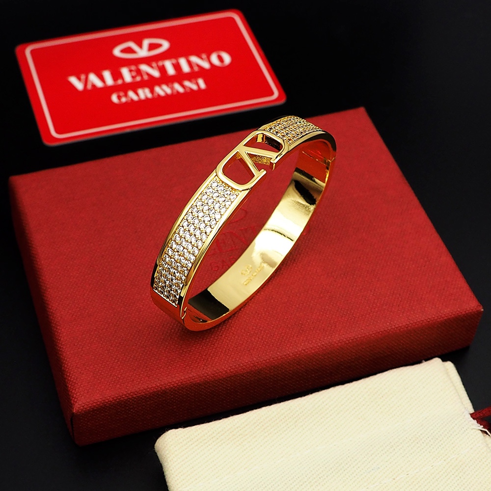 Valenti VLogo Signature Metal And Swarovski® Crystals Bangle  - FashionPlug