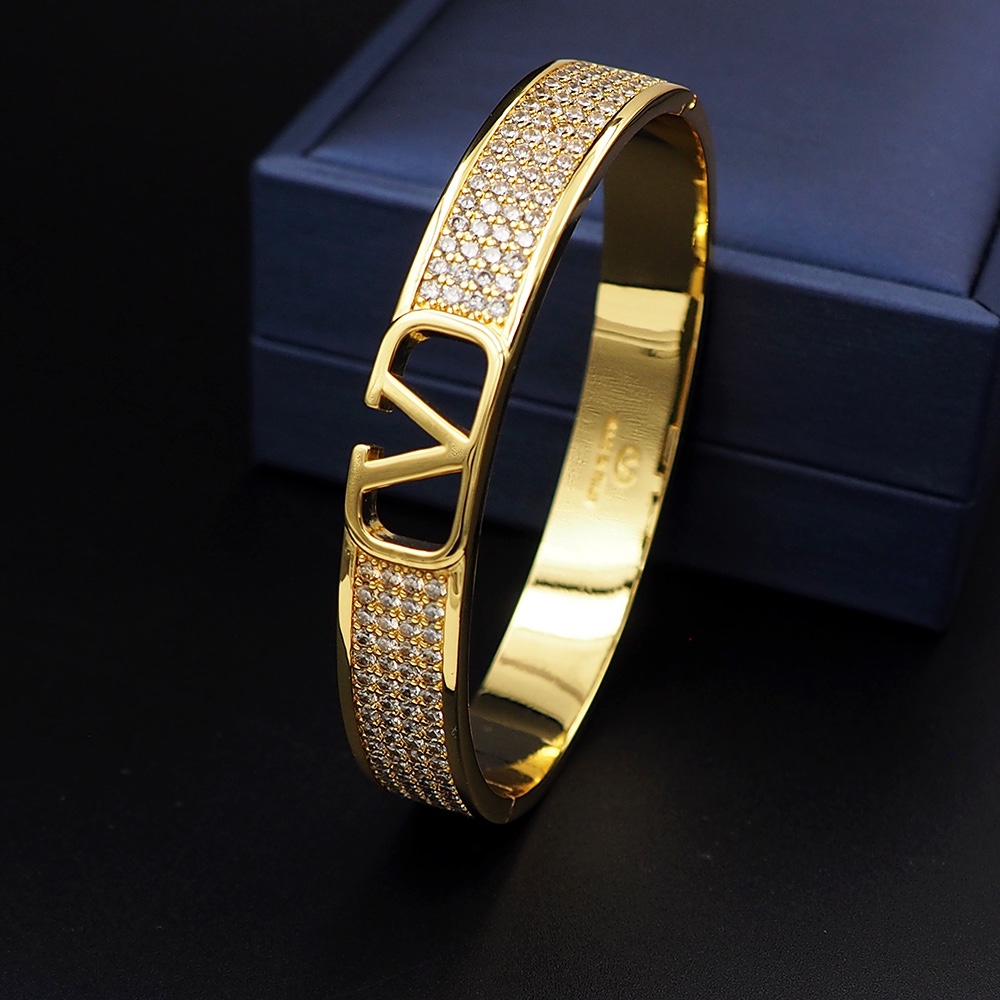 Valenti VLogo Signature Metal And Swarovski® Crystals Bangle  - FashionPlug
