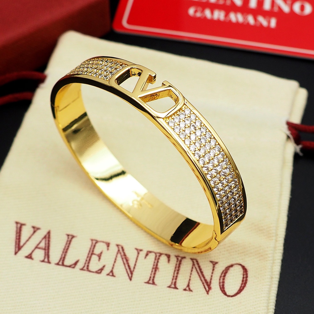 Valenti VLogo Signature Metal And Swarovski® Crystals Bangle  - FashionPlug