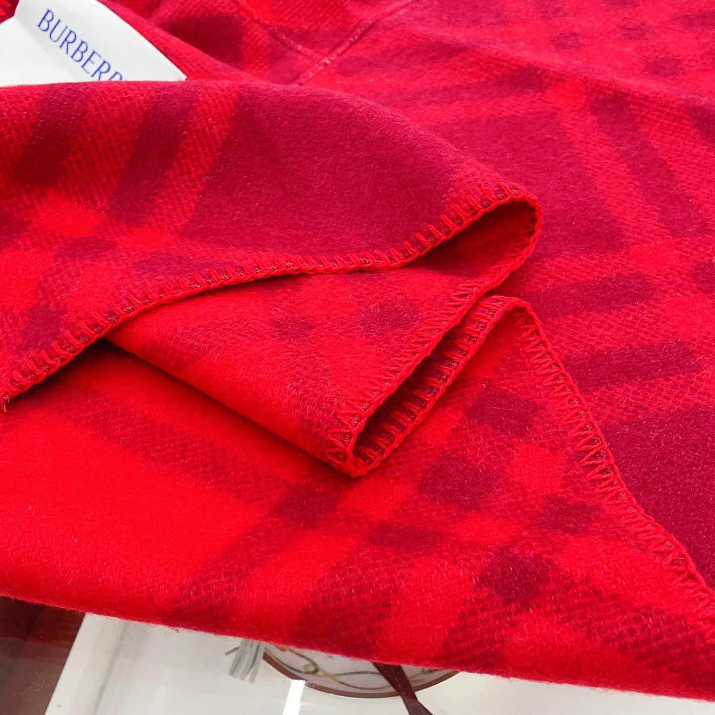 Burberry Check Wool Hooded Scarf - FashionPlug