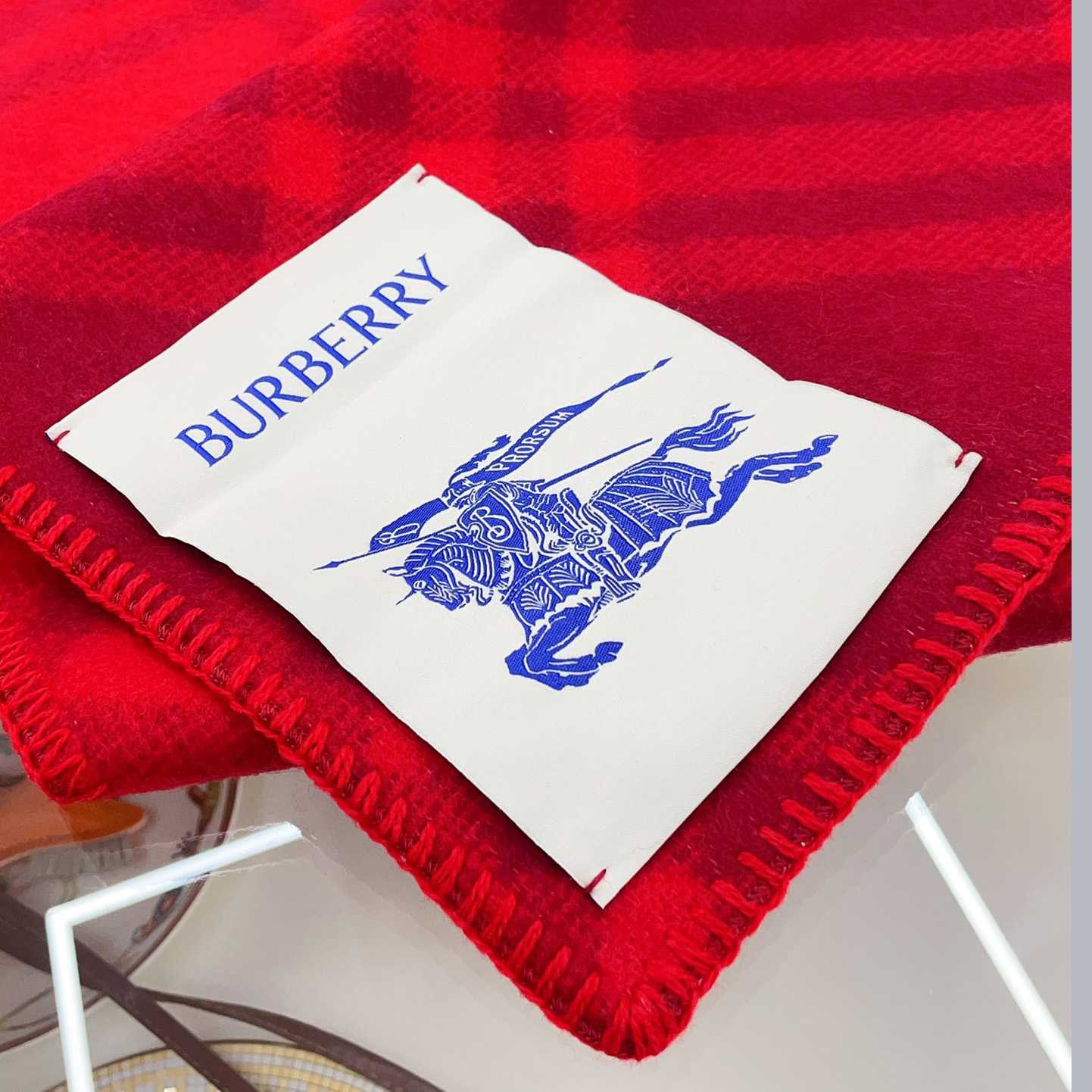 Burberry Check Wool Hooded Scarf - FashionPlug