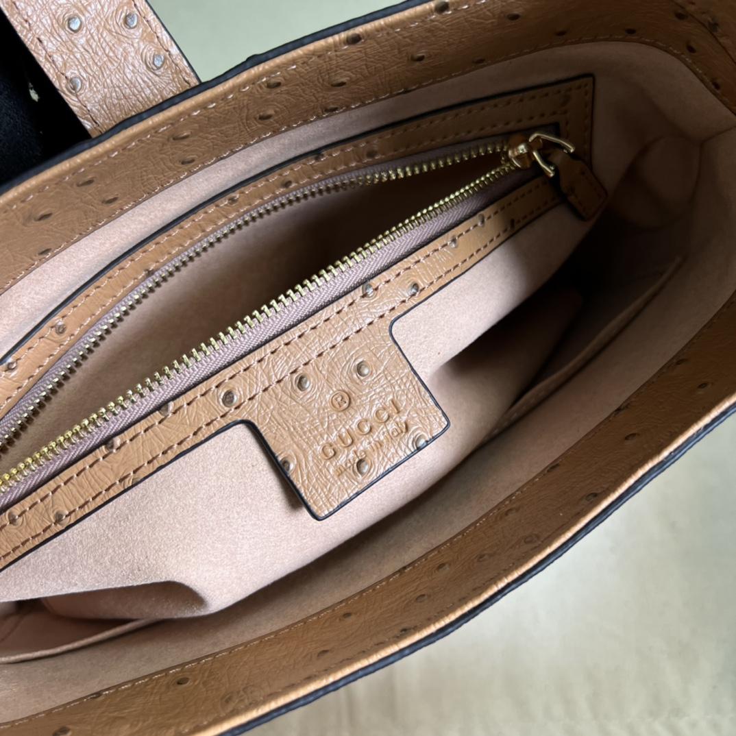 Gucci Jackie 1961 Ostrich Small Shoulder Bag(27.5*19*4cm) - FashionPlug