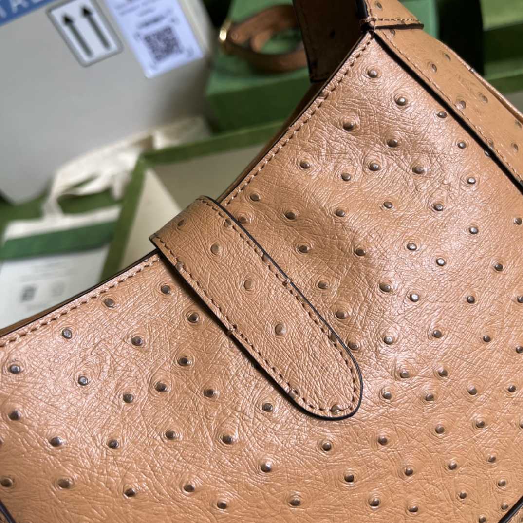 Gucci Jackie 1961 Ostrich Small Shoulder Bag(27.5*19*4cm) - FashionPlug