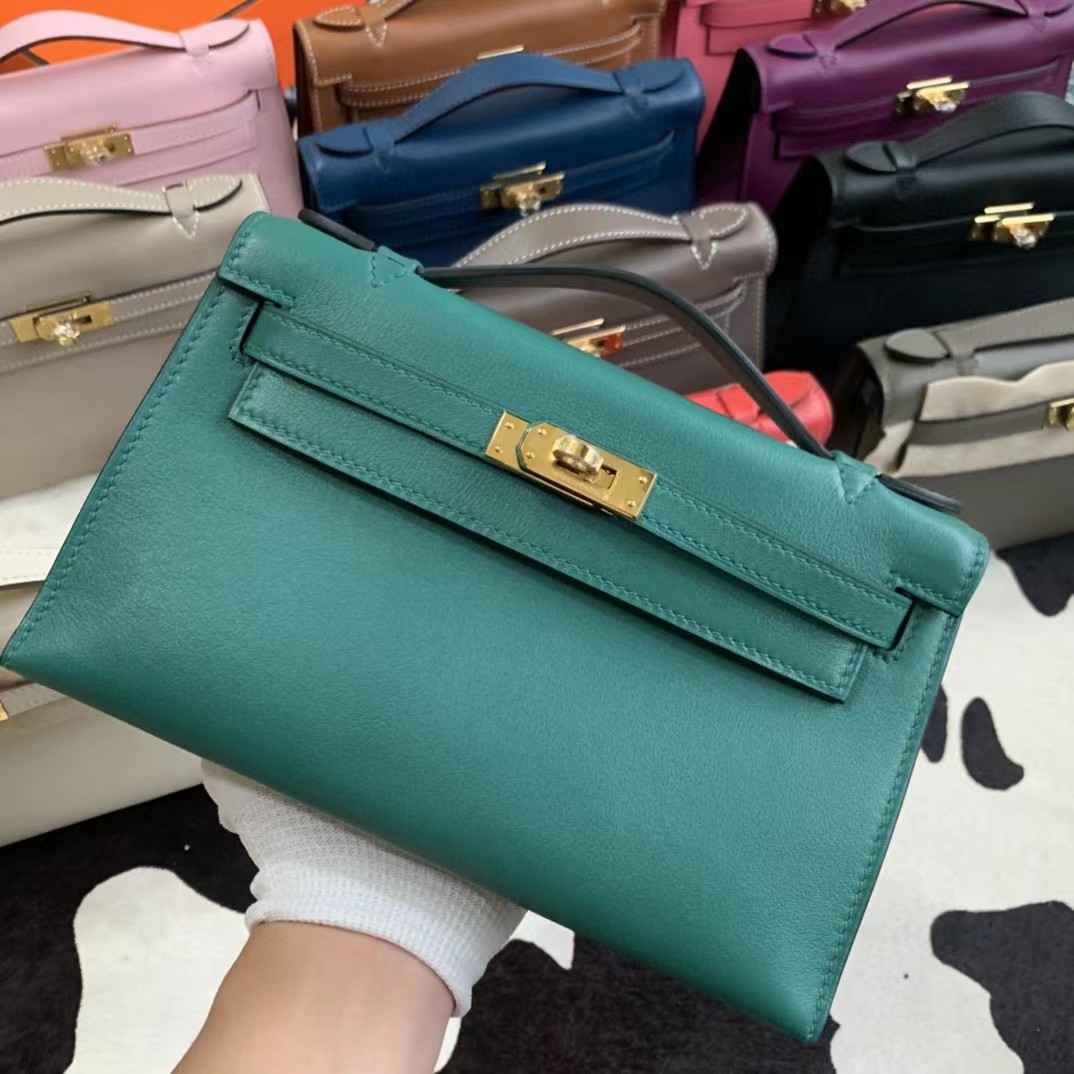 Hermes Kelly Pochette Clutch Bag   23-14-7cm - FashionPlug