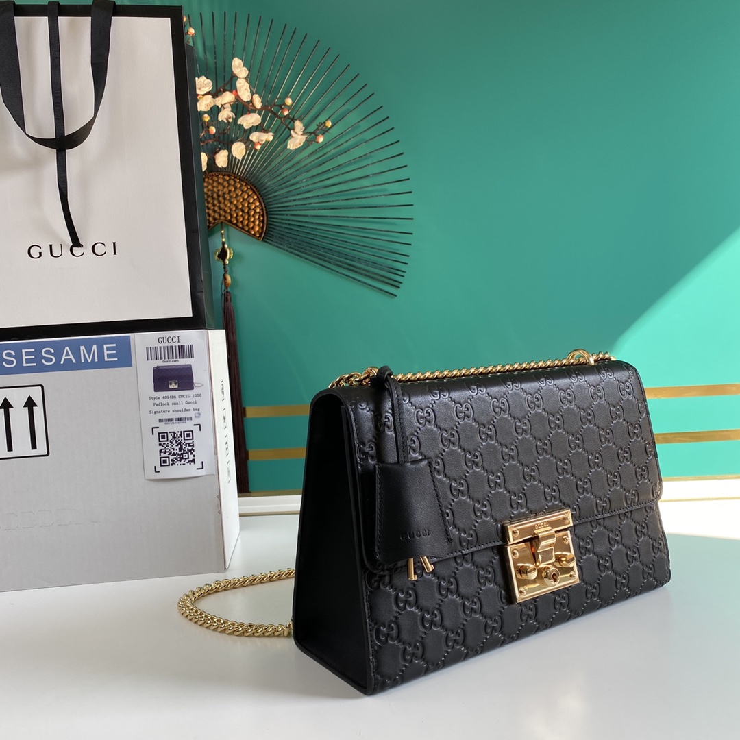 Gucci Padlock Shoulder Bag (30-19-10CM) - FashionPlug