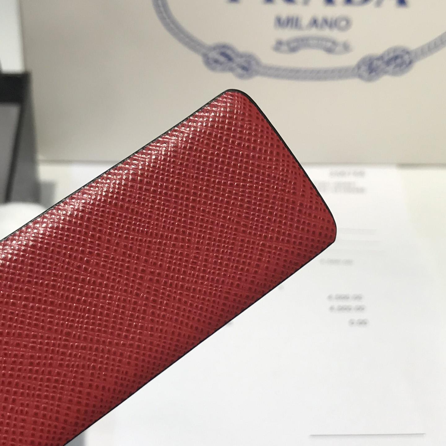 Prada Reversible Saffiano Leather Belt Strap - FashionPlug