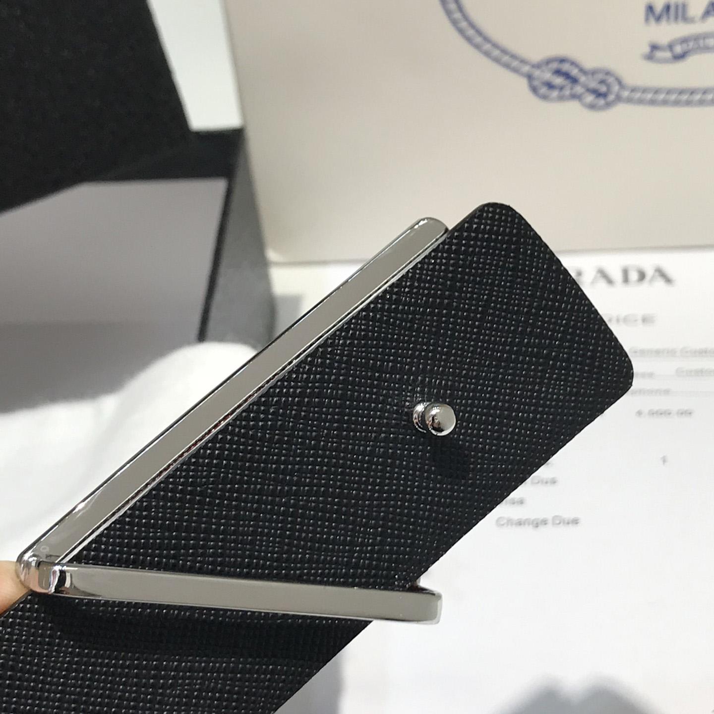 Prada Reversible Saffiano Leather Belt Strap - FashionPlug