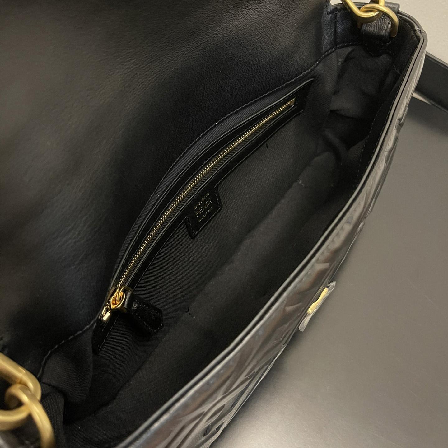 Fendi Baguette Black Leather Bag - FashionPlug