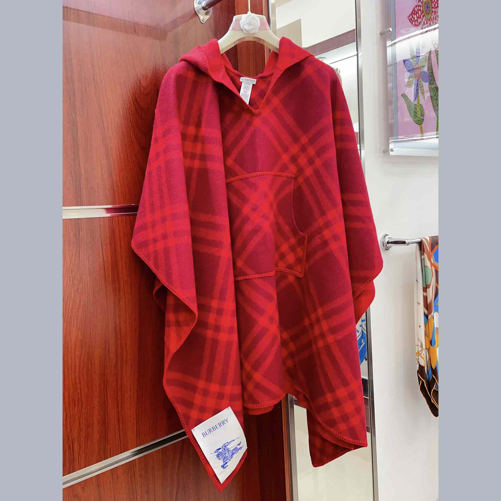 Burberry Check Wool Blanket Cape - FashionPlug