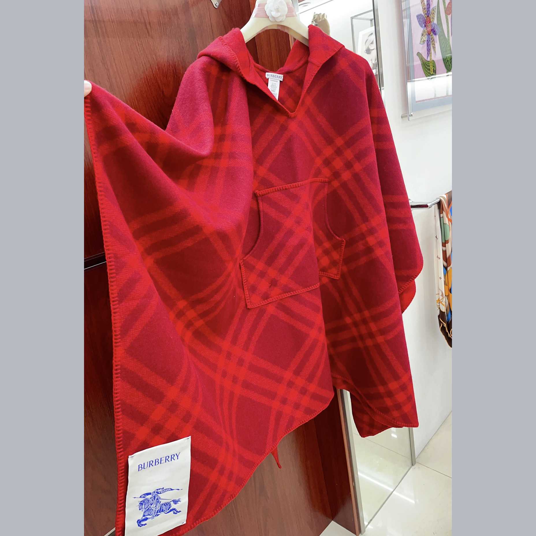 Burberry Check Wool Blanket Cape - FashionPlug