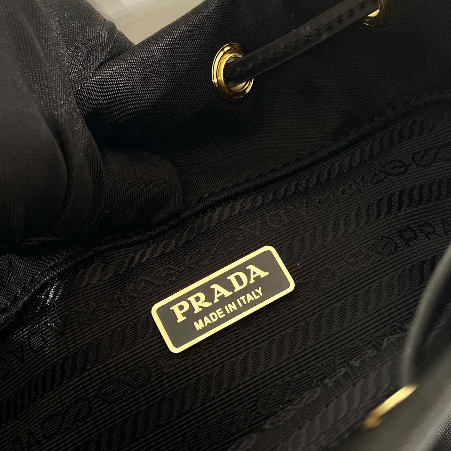 Prada Duet Re-Nylon And Brushed Bucket Bag - FashionPlug
