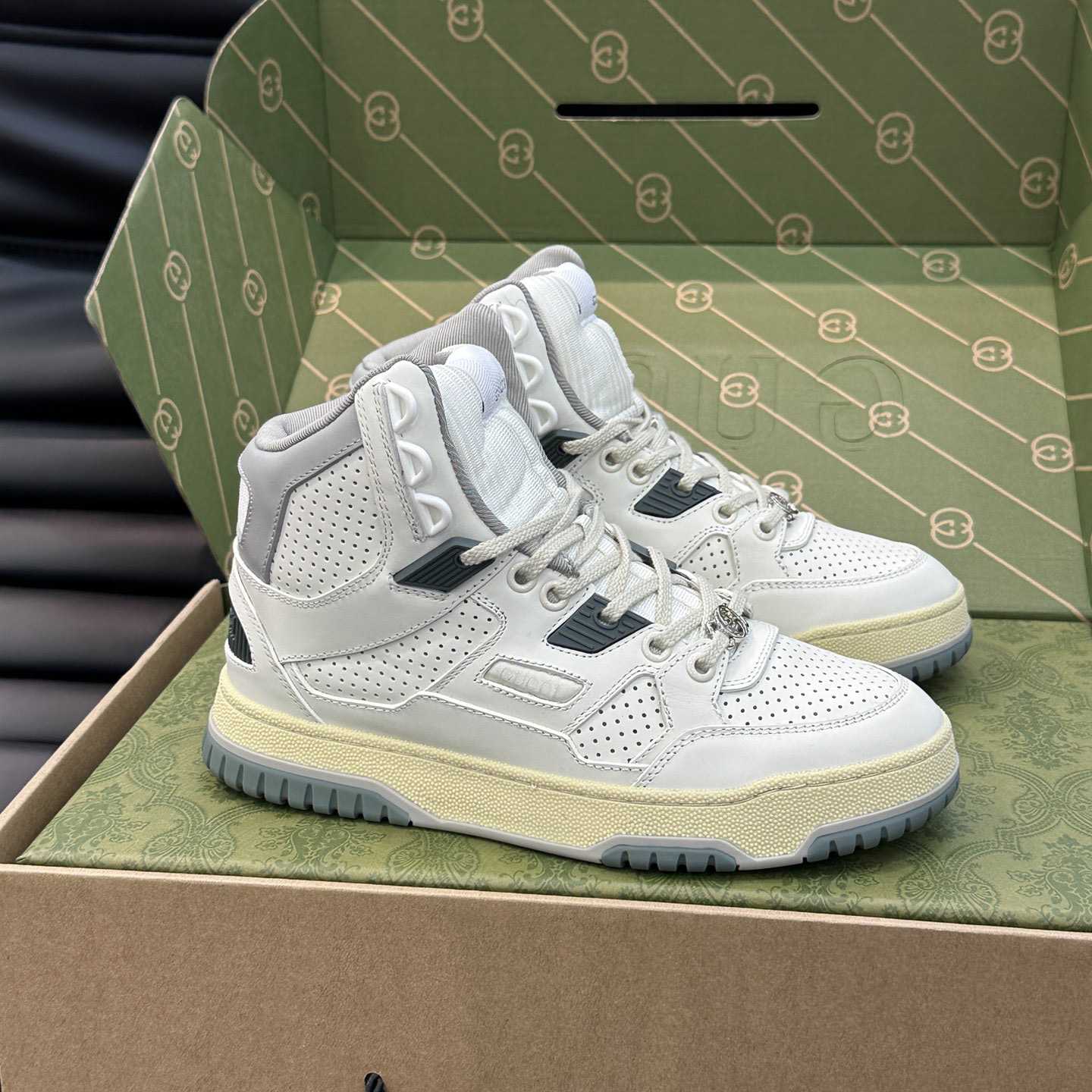 Gucci High Top Distressed Effect Sneaker  - FashionPlug