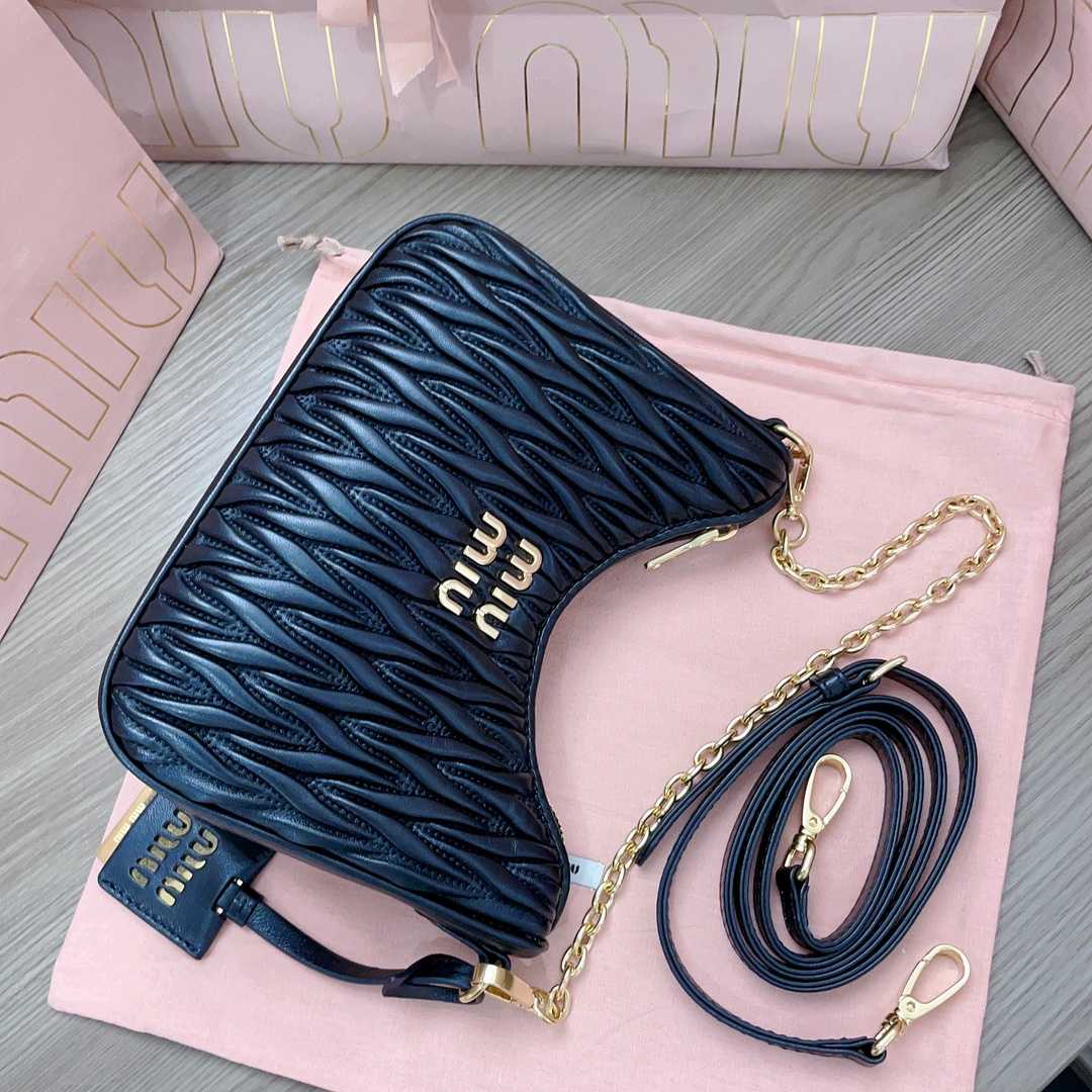 Miu Miu Matelassé Nappa Leather Shoulder Bag - FashionPlug