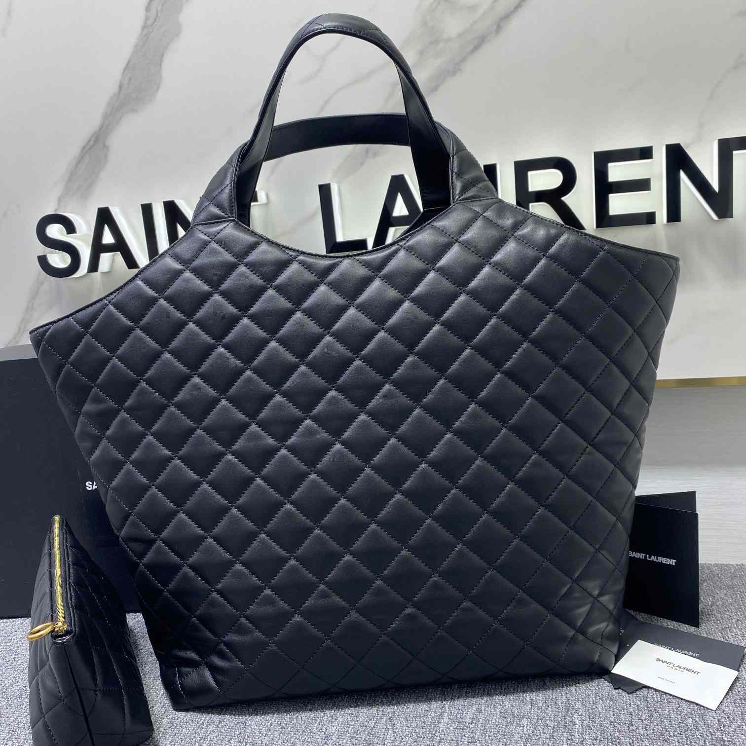 Saint Laurent Icare Maxi Shopping Bag In Quilted Lambskin - FashionPlug