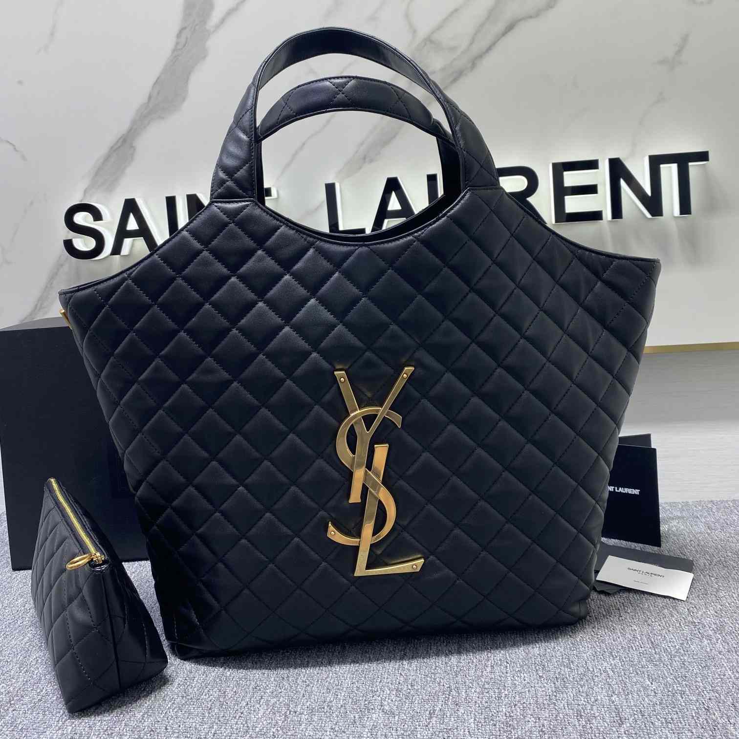 Saint Laurent Icare Maxi Shopping Bag In Quilted Lambskin - FashionPlug