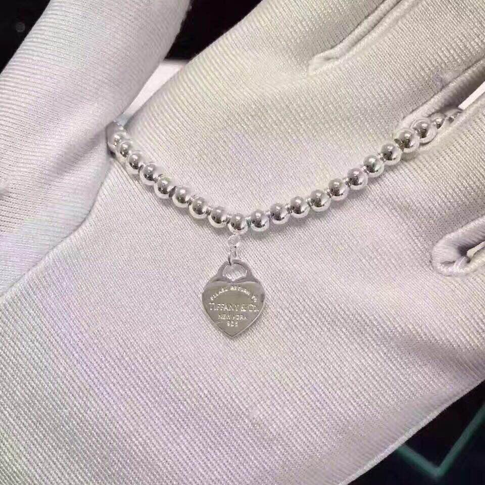 Tiffany&CO Heart Tag Bead Bracelet - FashionPlug