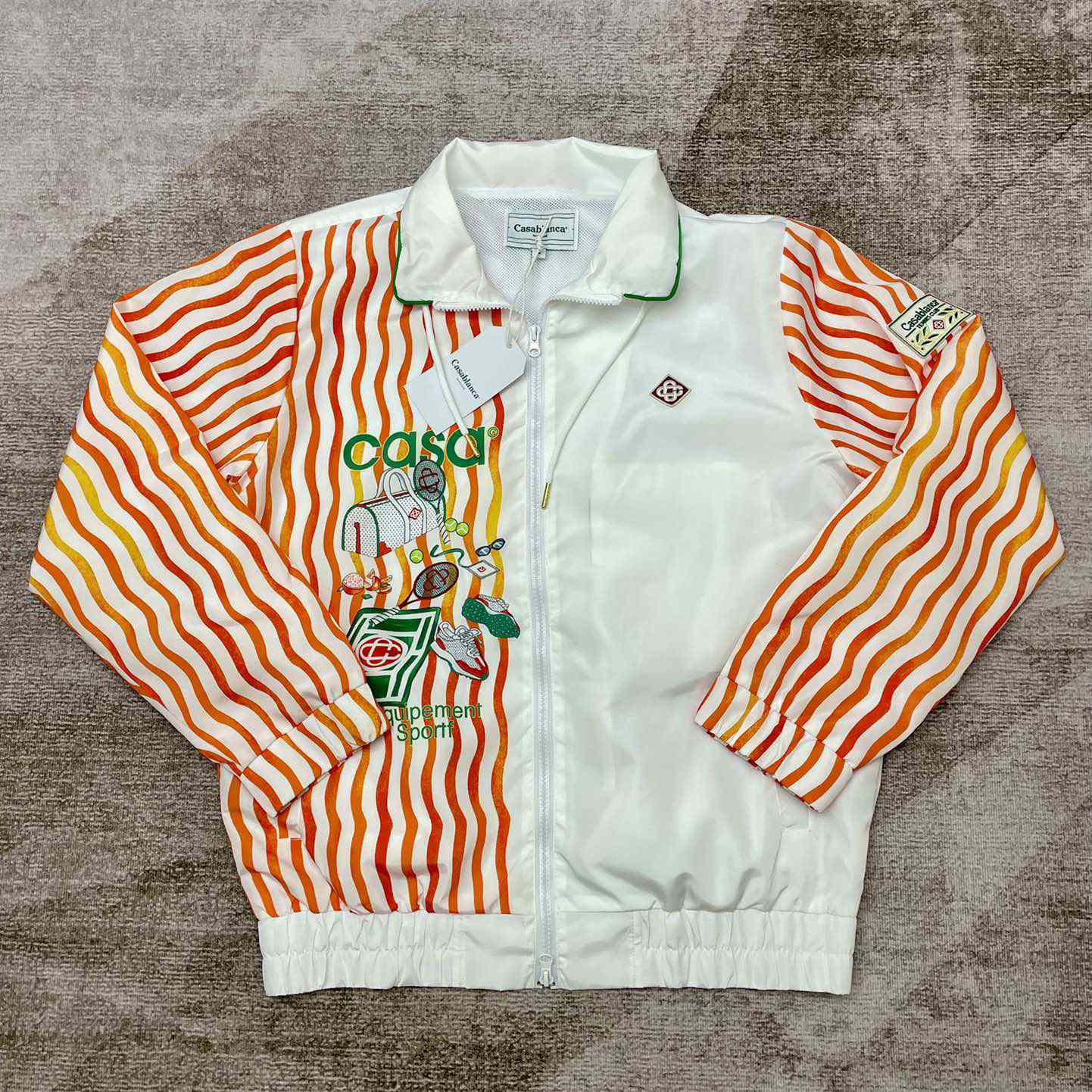Casablanca Casa Sport Tracksuit Top 'White' - FashionPlug