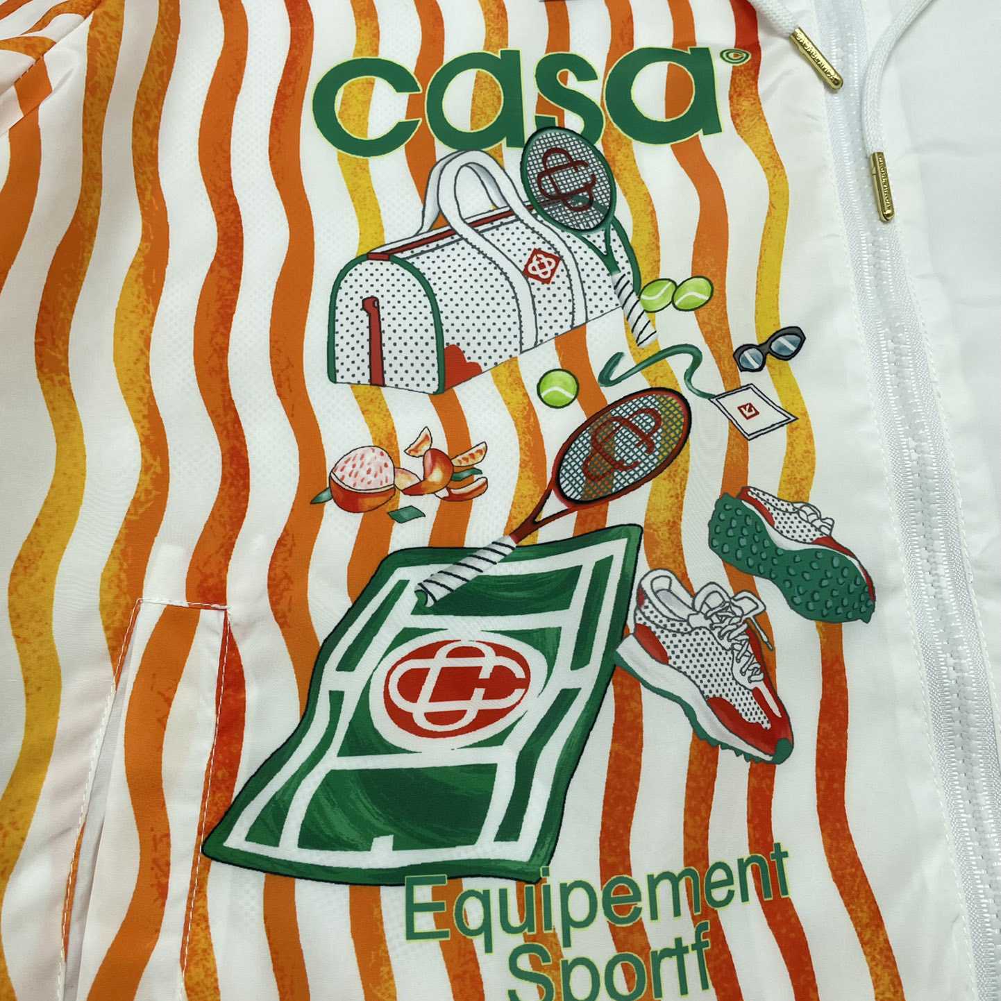 Casablanca Casa Sport Tracksuit Top 'White' - FashionPlug