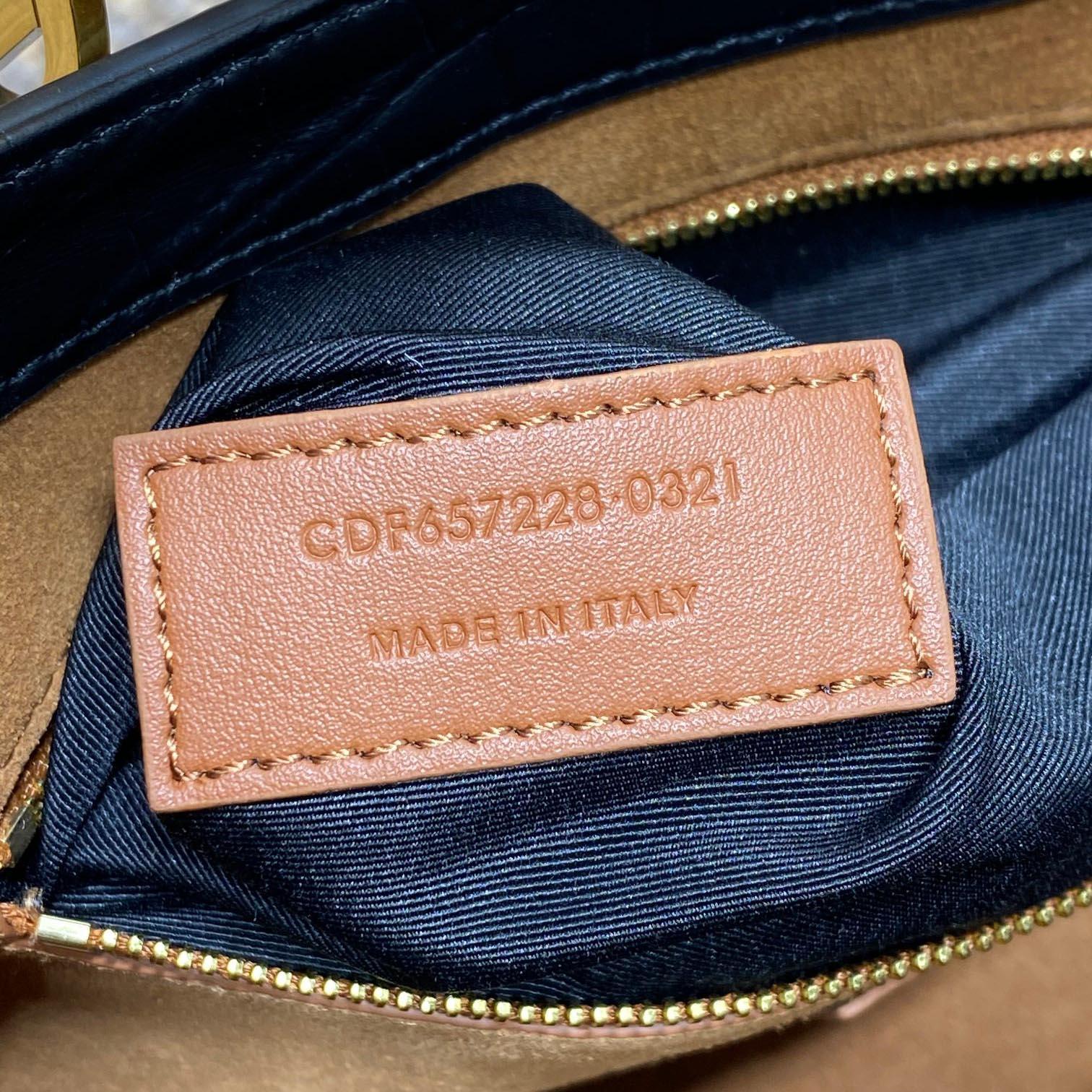 Saint Laurent Le 5 À 7 In Crocodile-embossed Shiny Leather - FashionPlug