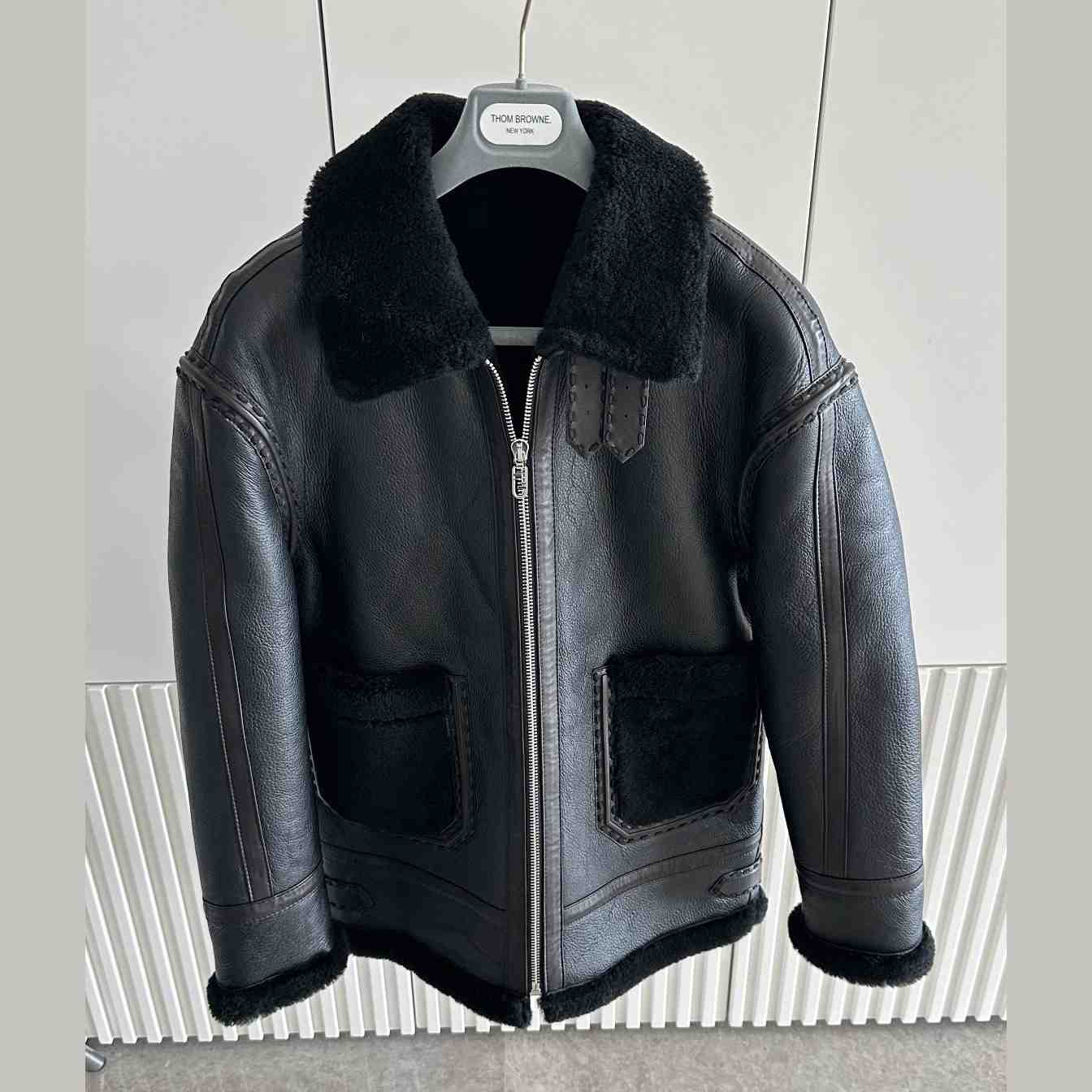 Fendi Black Shearling Jacket - FashionPlug
