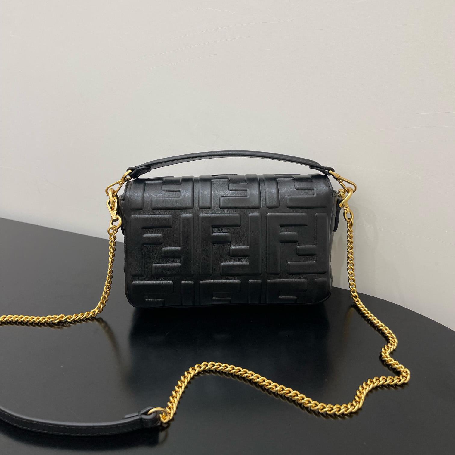 Fendi Baguette Black Leather Bag - FashionPlug