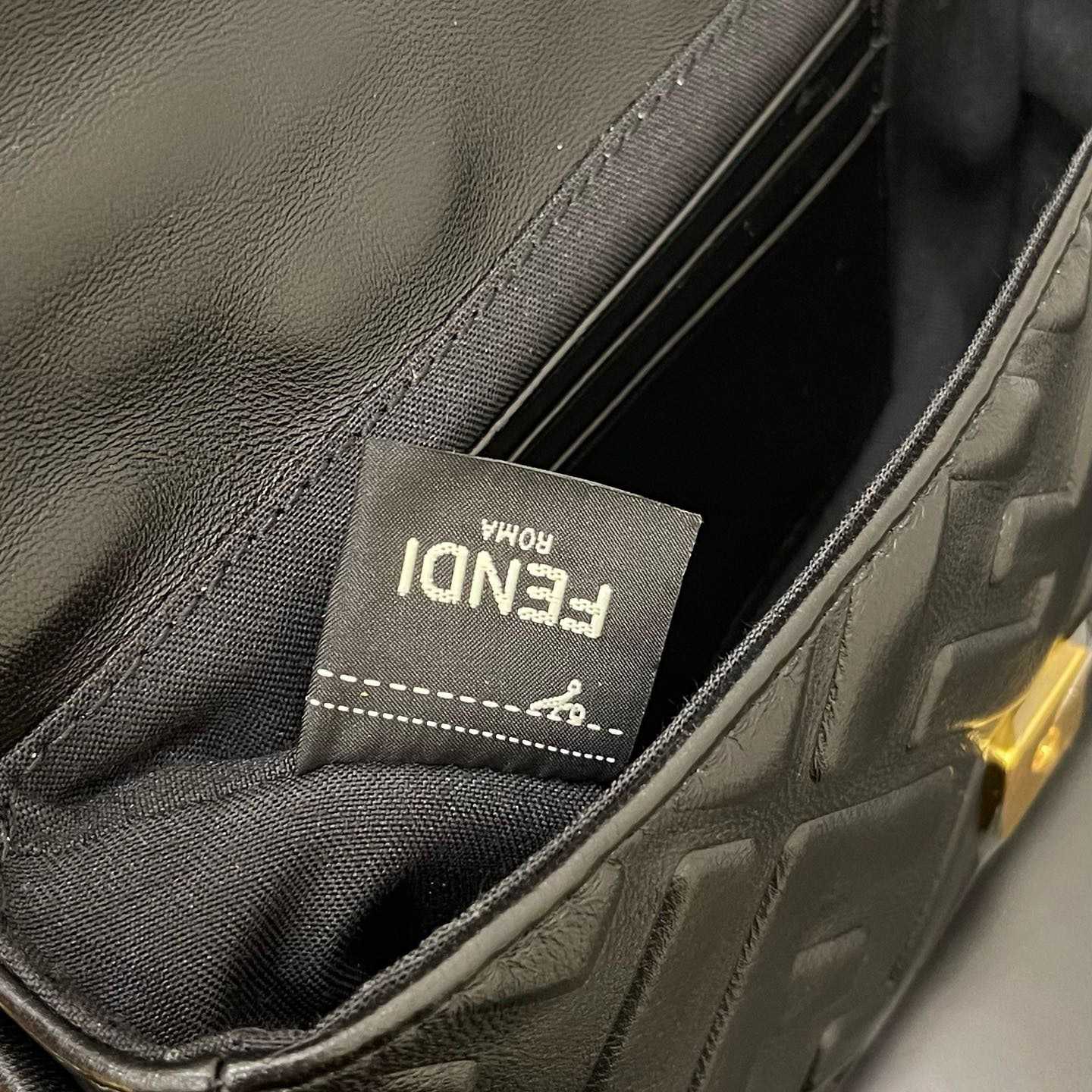 Fendi Baguette Black Leather Bag - FashionPlug
