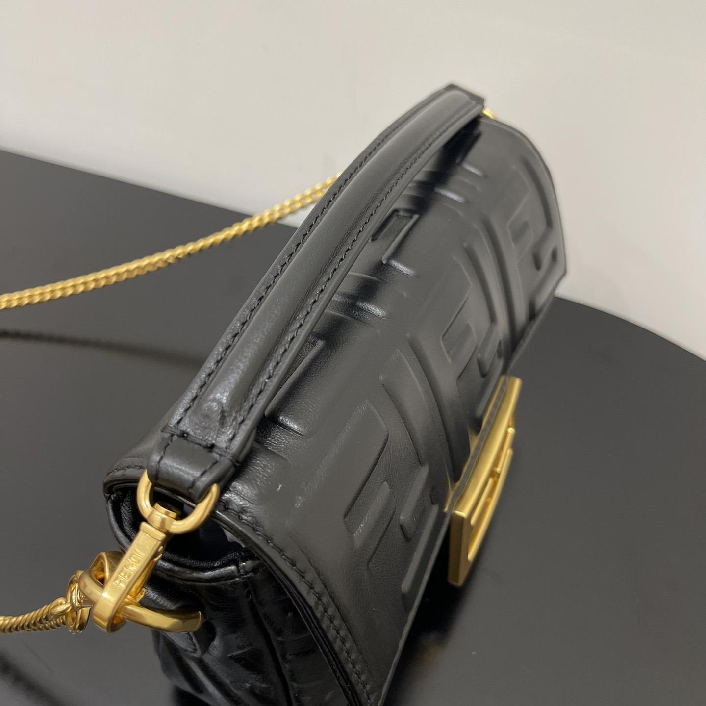 Fendi Baguette Black Leather Bag - FashionPlug