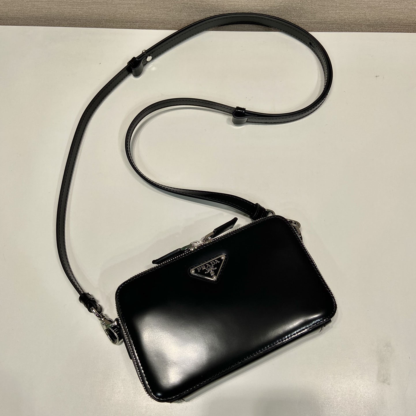 Prada Brique Brushed Leather Bag - FashionPlug
