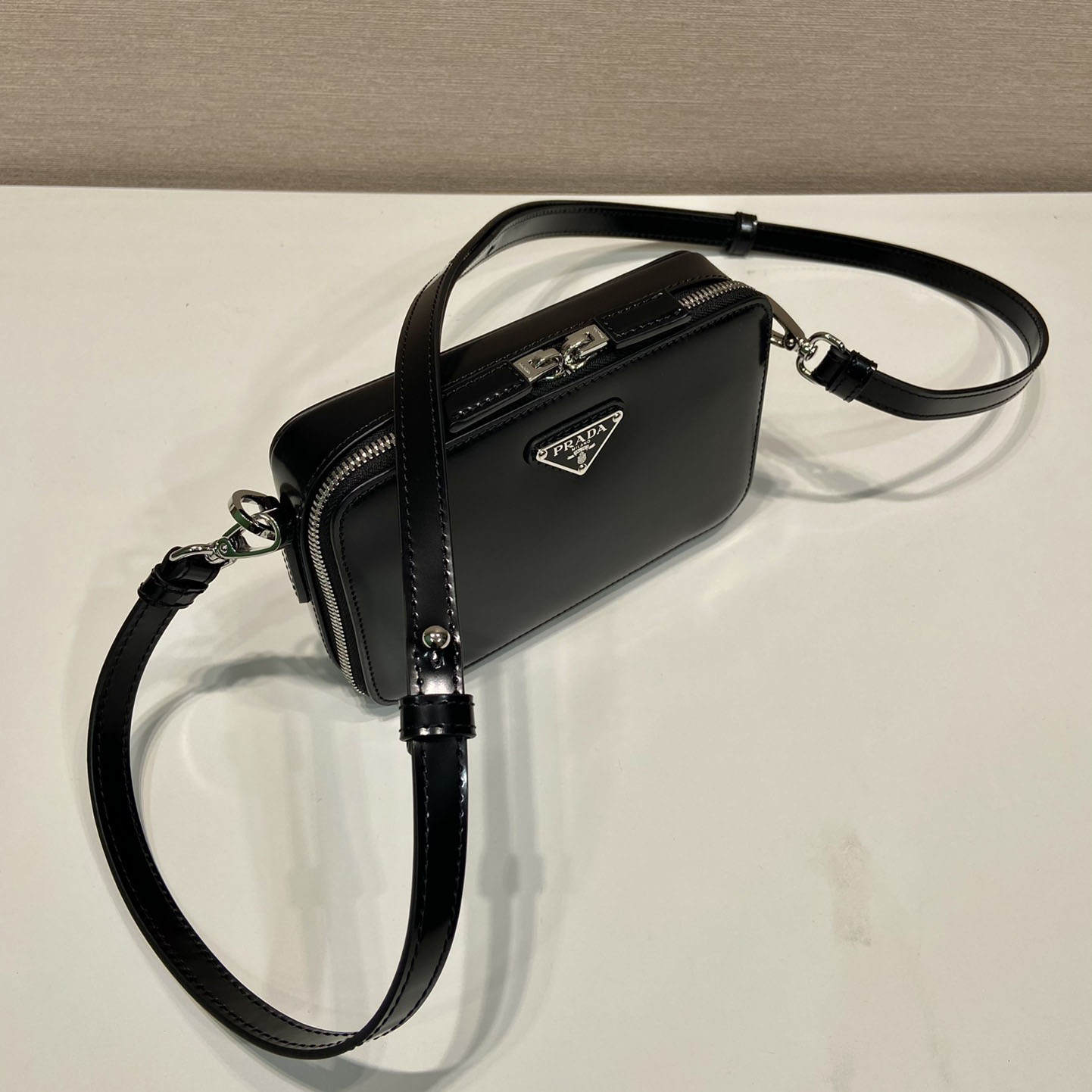Prada Brique Brushed Leather Bag - FashionPlug