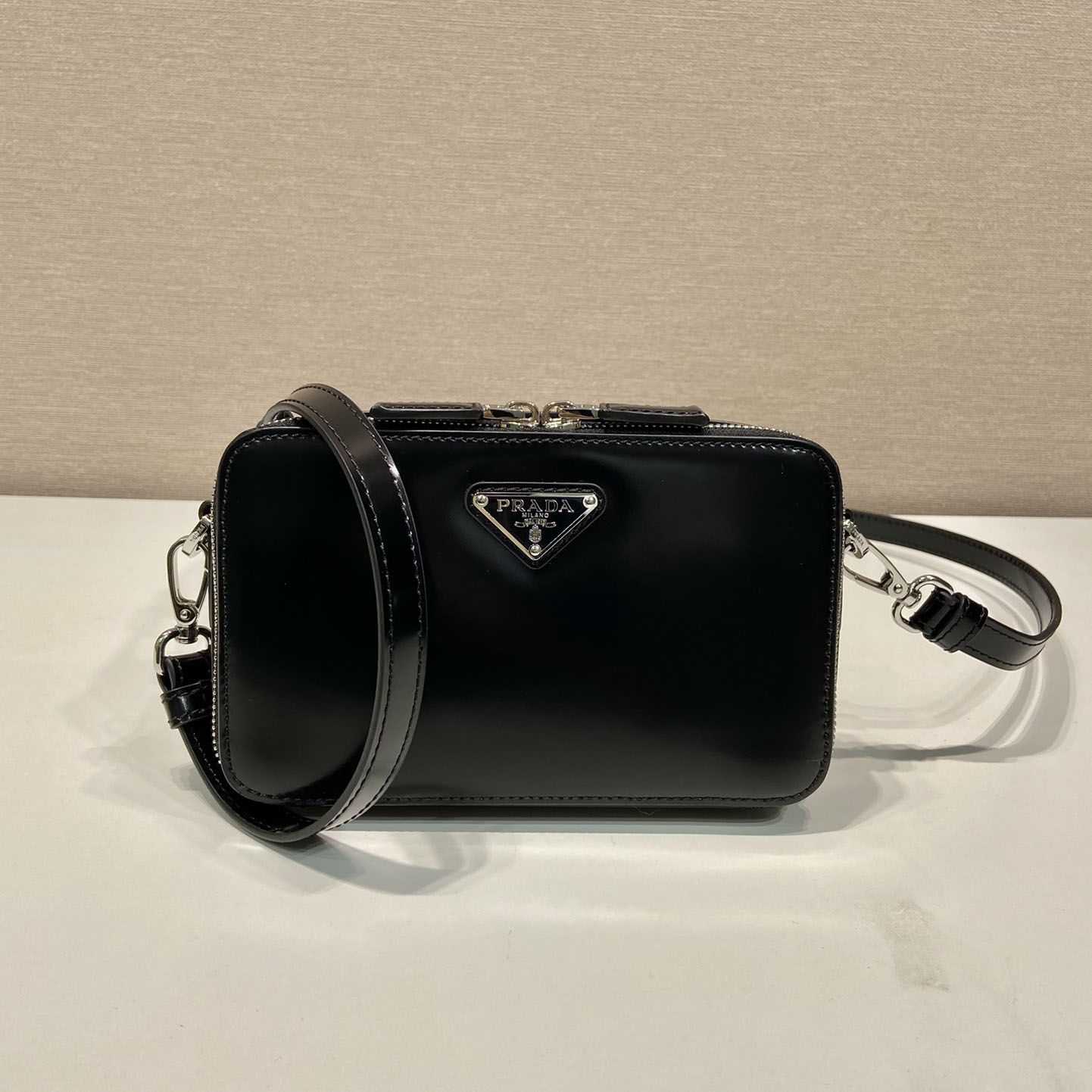 Prada Brique Brushed Leather Bag - FashionPlug