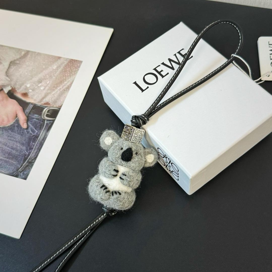 Loewe Koala Charm In Felt And Calfskin - FashionPlug