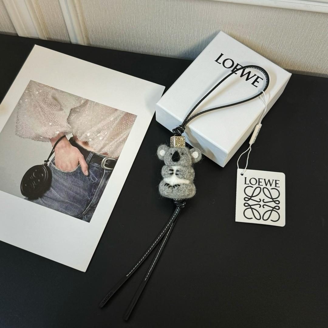 Loewe Koala Charm In Felt And Calfskin - FashionPlug