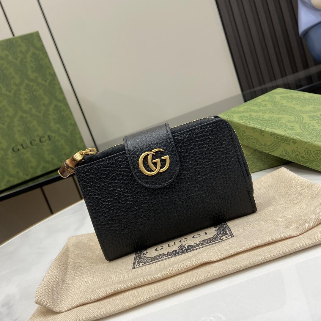 Gucci Medium double G Wallet With Bamboo - FashionPlug