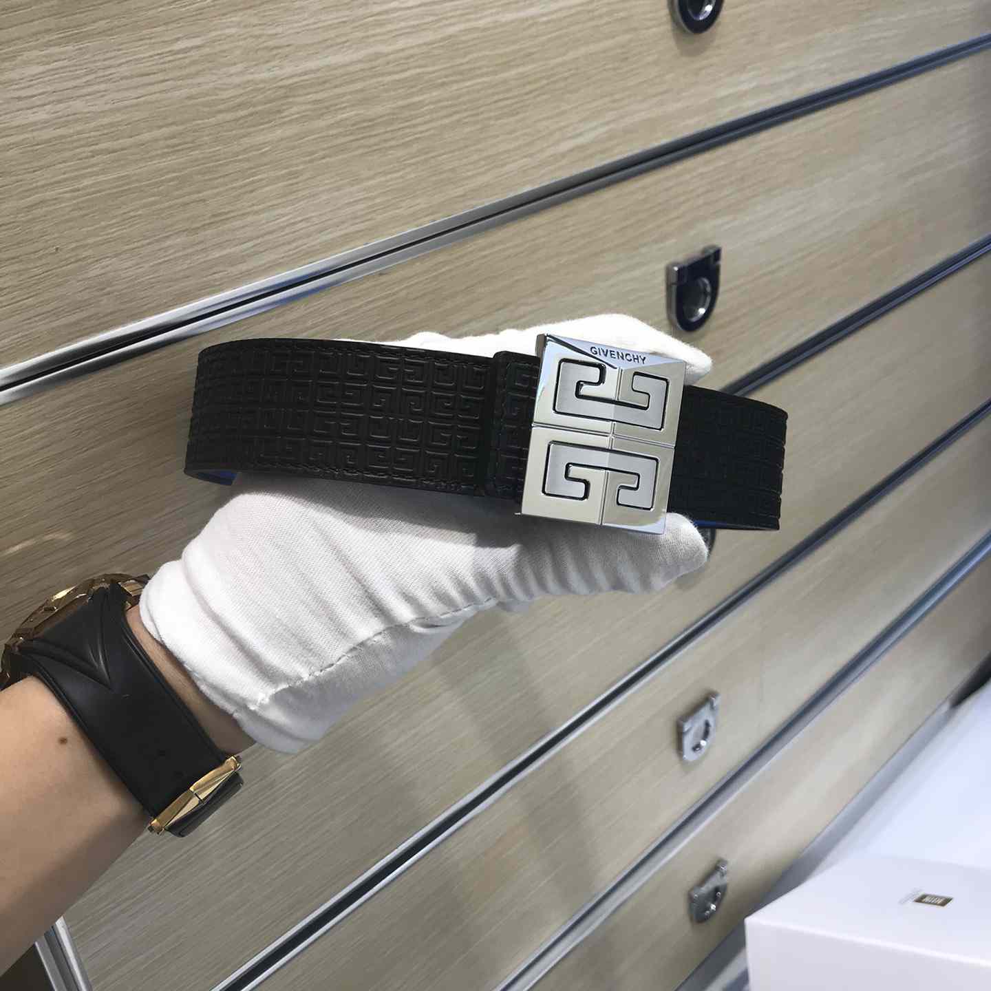 Givenchy 4G Reversible Belt In Leather And 4G Coated Canvas - FashionPlug