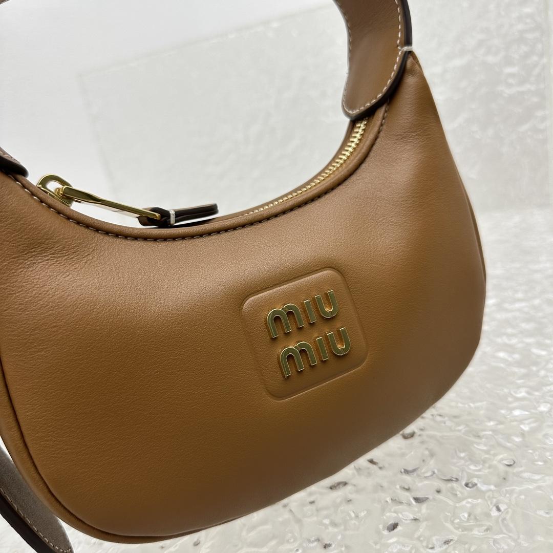 Miu Miu Leather Hobo Bag - FashionPlug