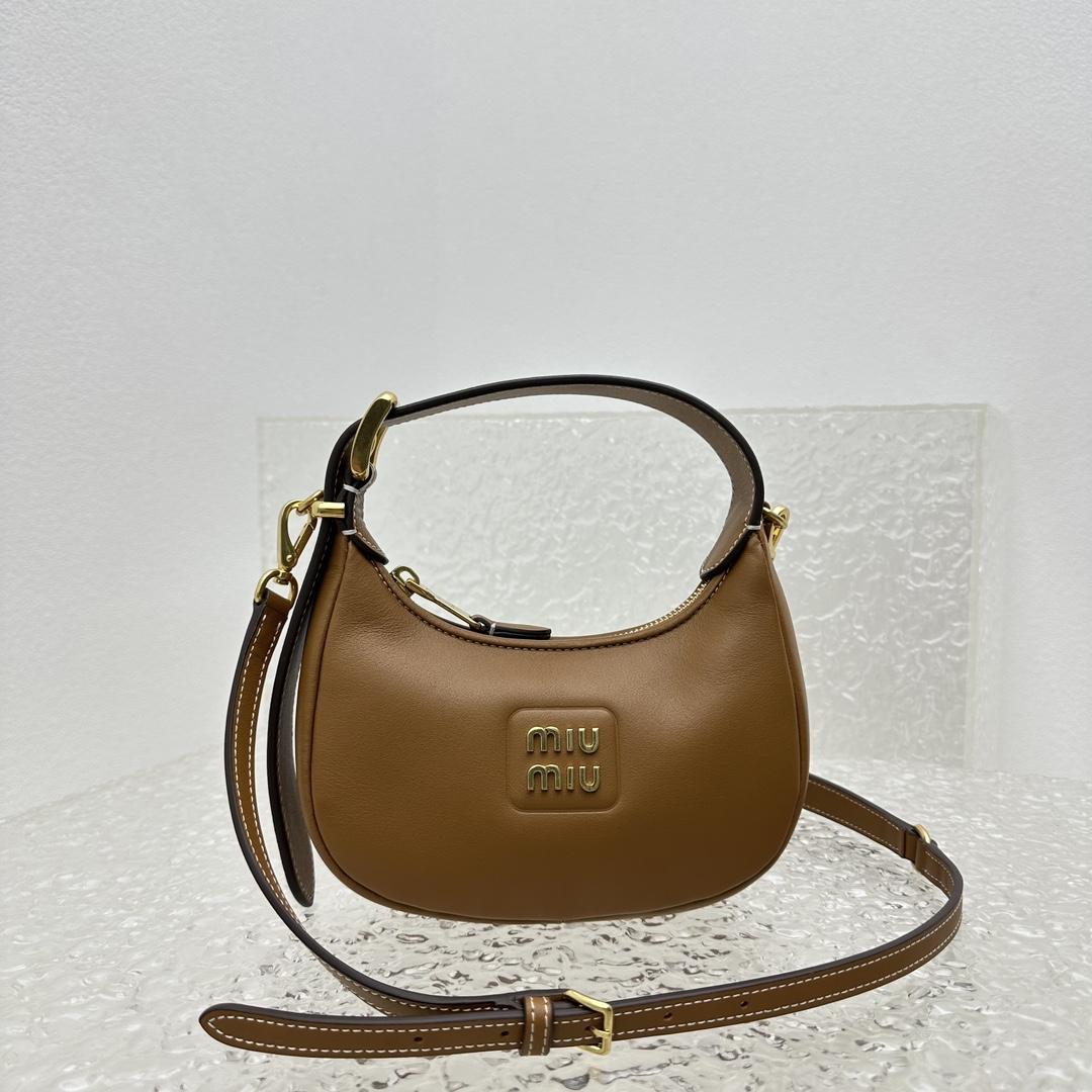 Miu Miu Leather Hobo Bag - FashionPlug