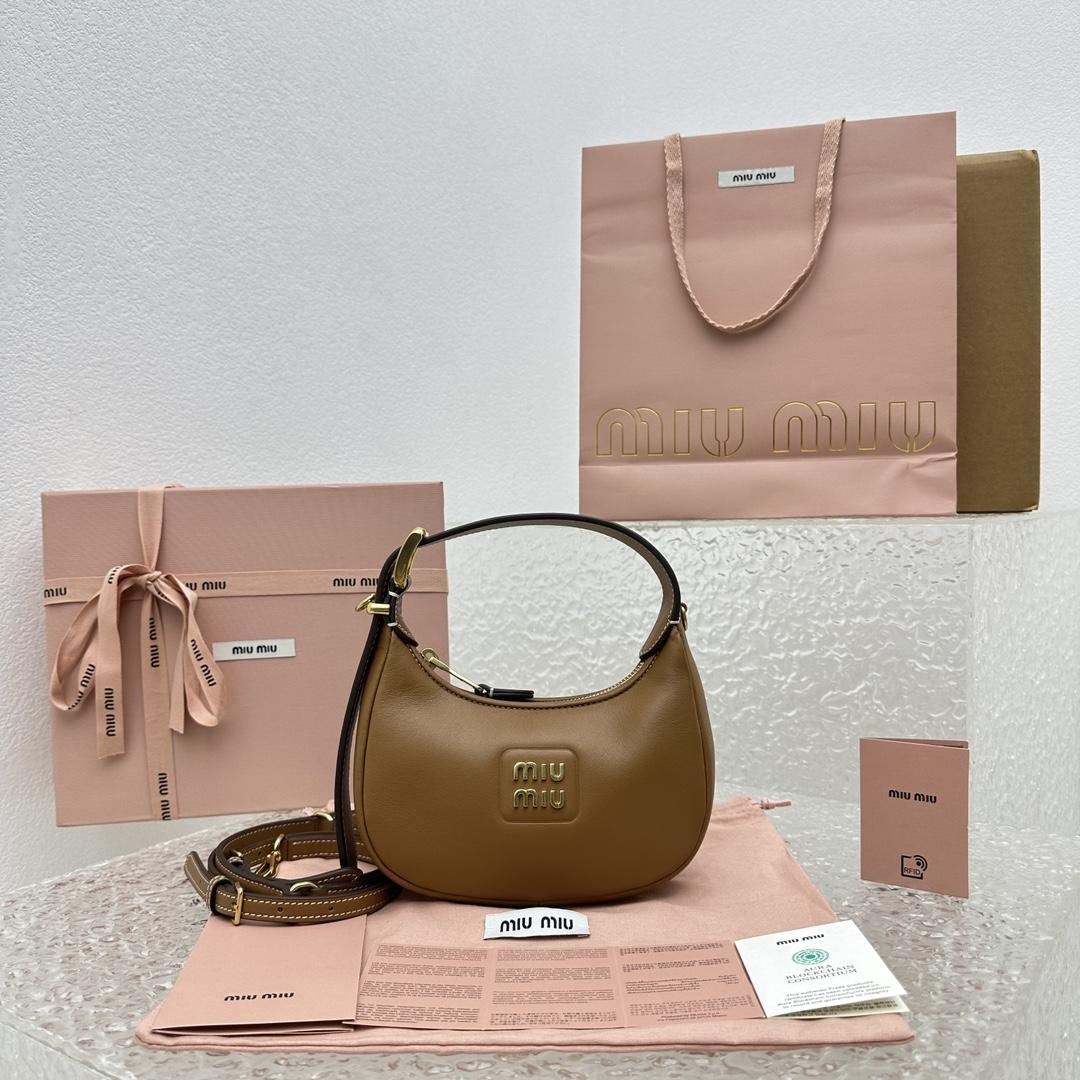 Miu Miu Leather Hobo Bag - FashionPlug