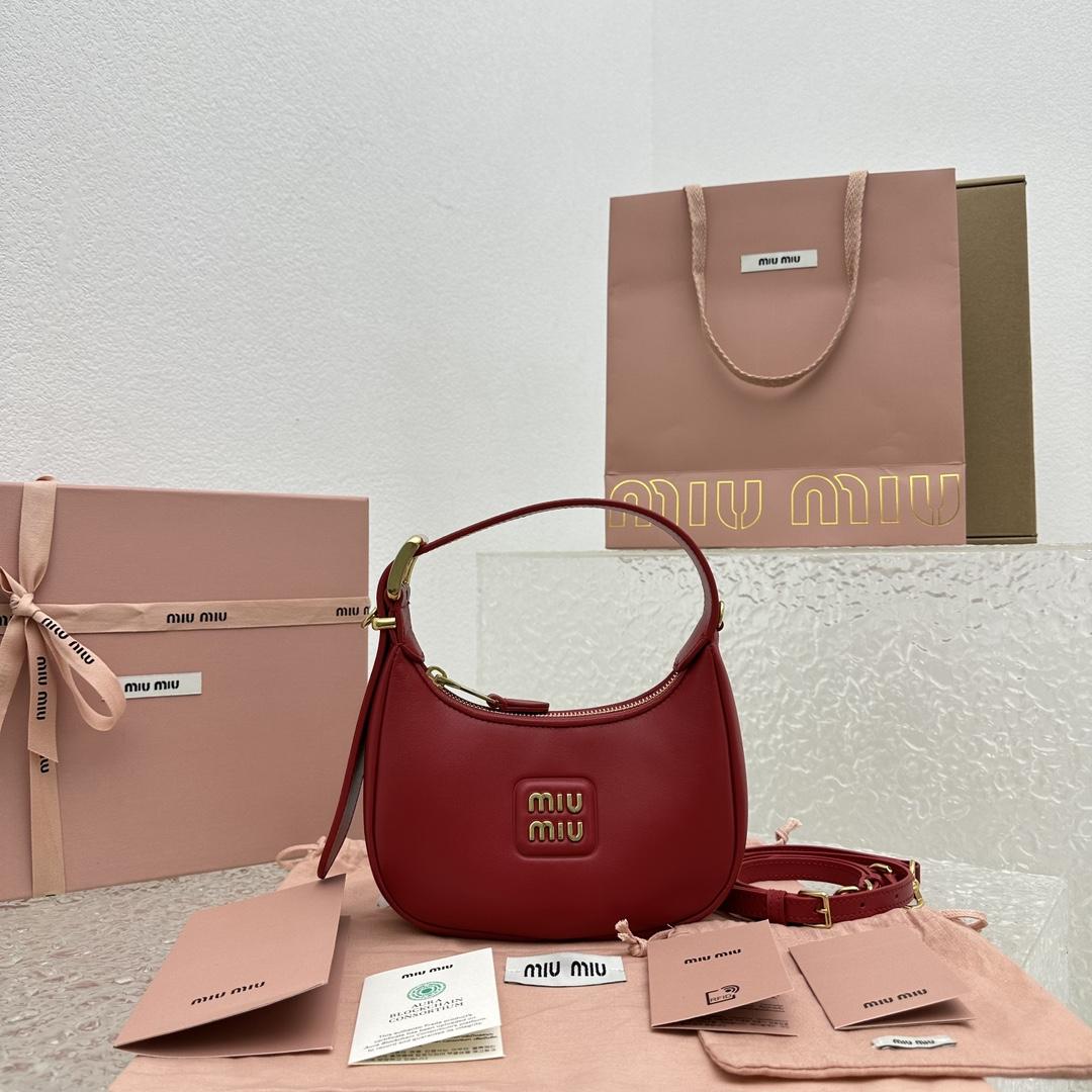 Miu Miu Leather Hobo Bag - FashionPlug