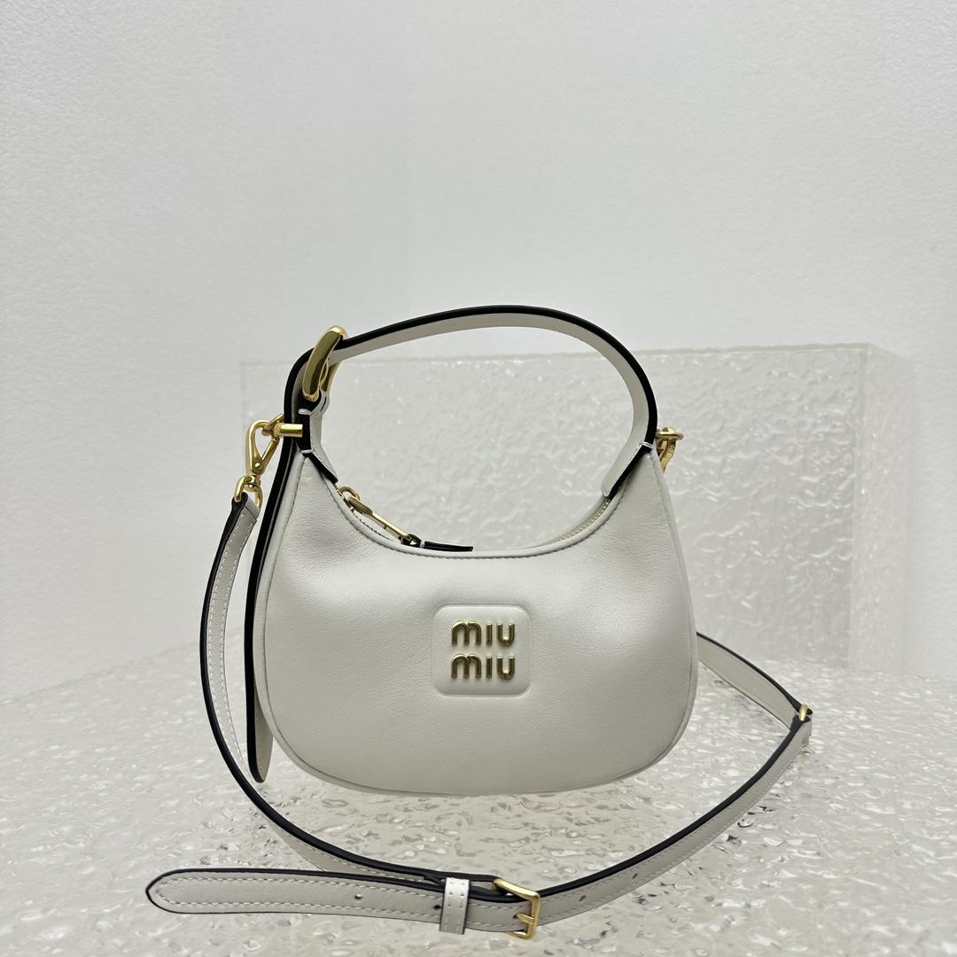 Miu Miu Leather Hobo Bag - FashionPlug