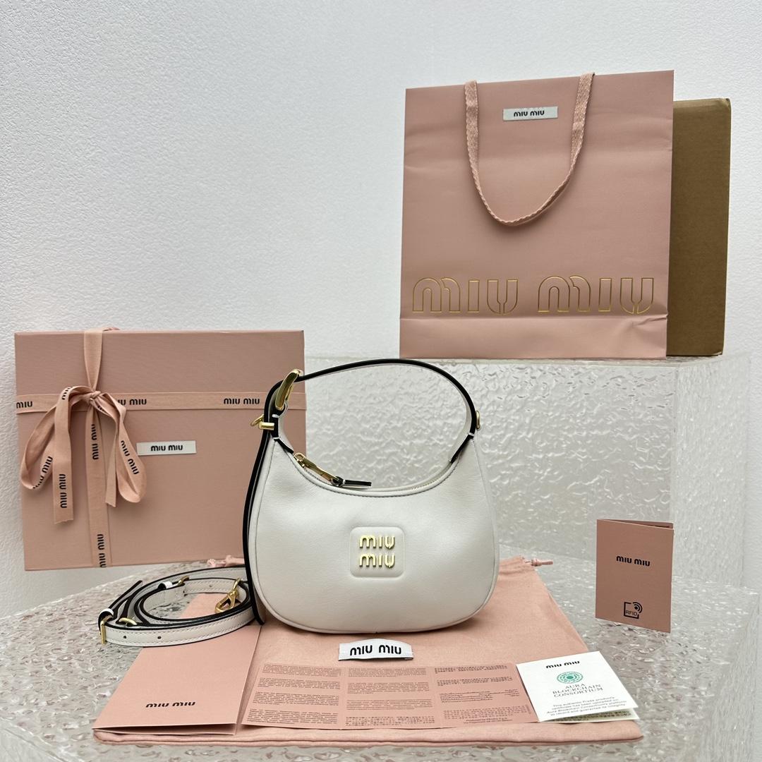 Miu Miu Leather Hobo Bag - FashionPlug