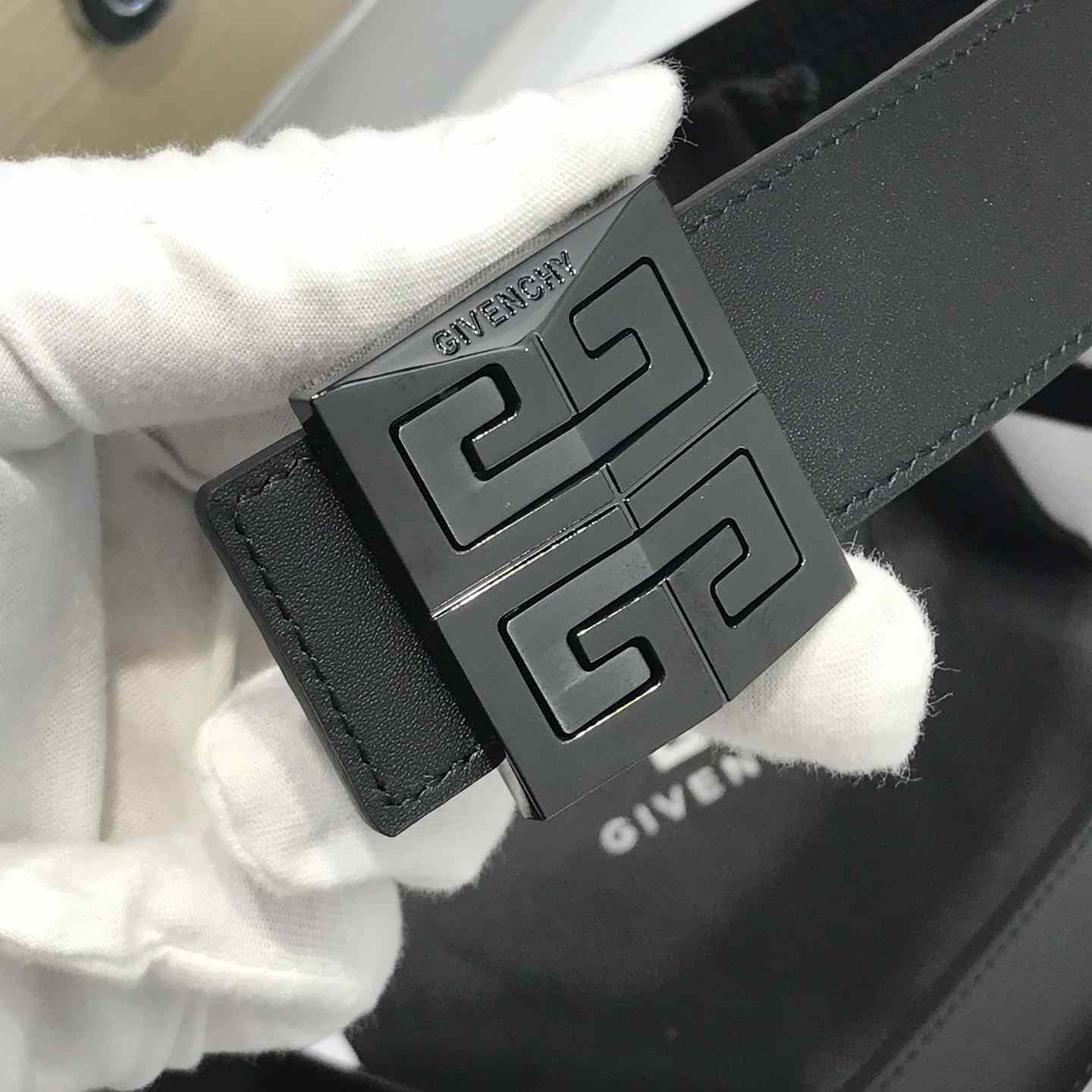 Givenchy 4G Reversible Belt In Leather And 4G Coated Canvas - FashionPlug
