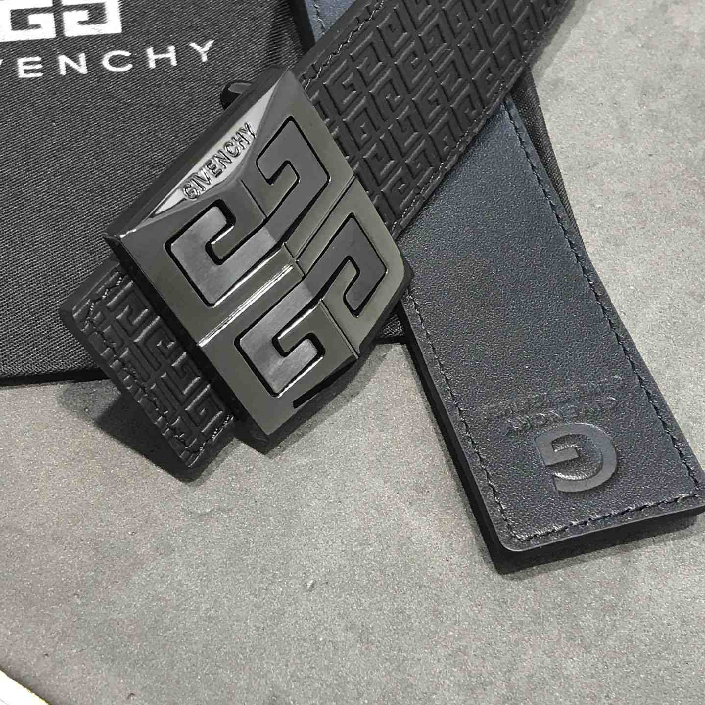 Givenchy 4G Reversible Belt In Leather And 4G Coated Canvas - FashionPlug