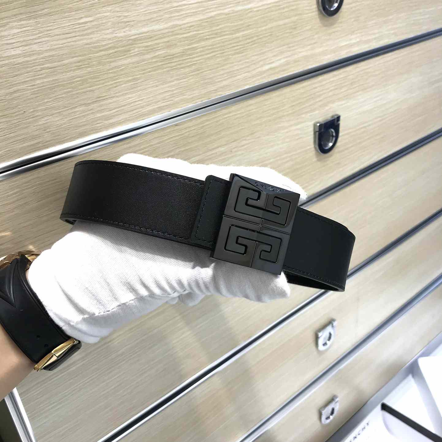 Givenchy 4G Reversible Belt In Leather And 4G Coated Canvas - FashionPlug