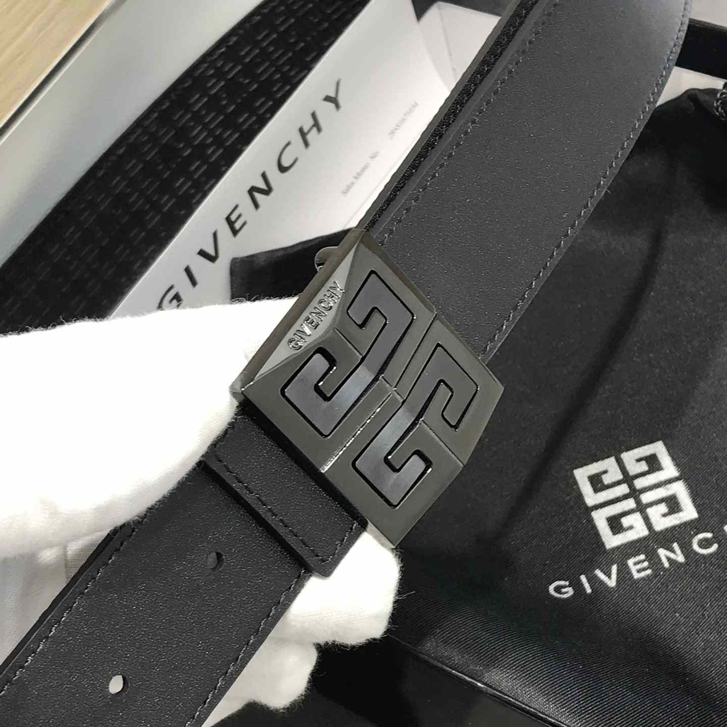 Givenchy 4G Reversible Belt In Leather And 4G Coated Canvas - FashionPlug