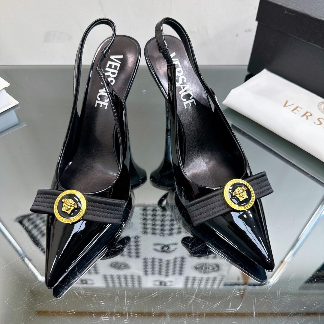 Versace Gianni Ribbon High Slingback Pumps - FashionPlug