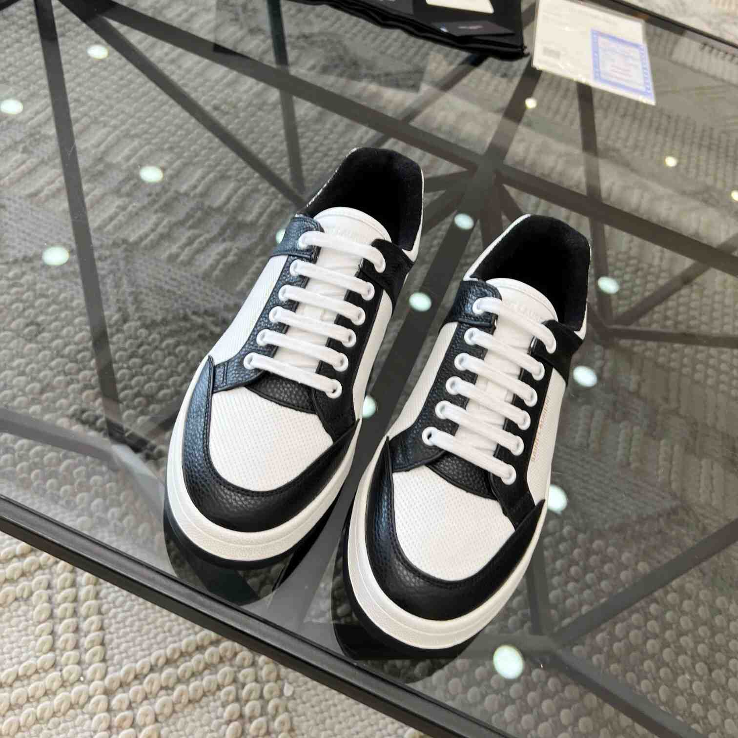 Saint Laurent SL/61 Low-top Sneakers In Perforated Leather - FashionPlug