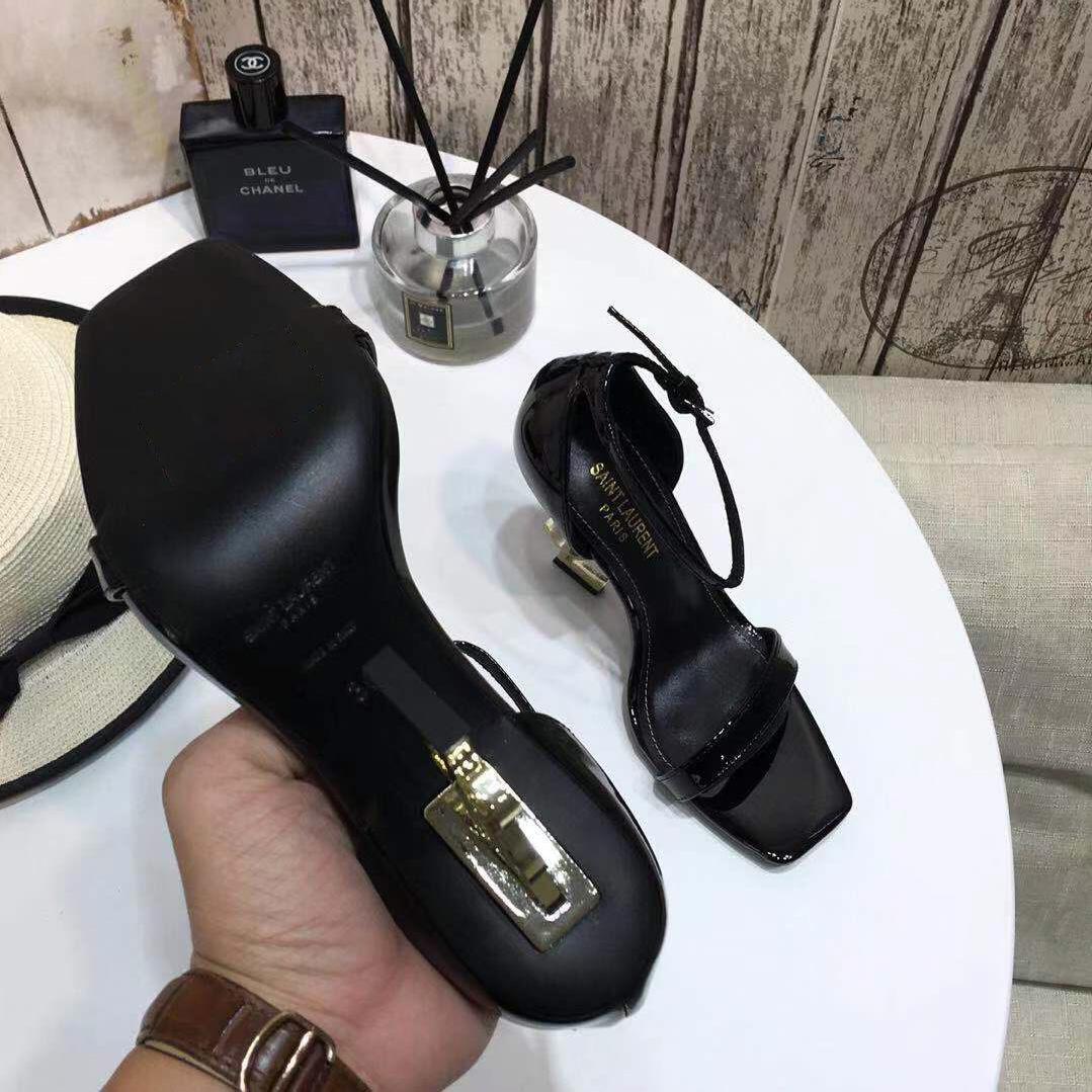 Saint Laurent YSL Heel Sandals - FashionPlug
